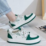 کفش DD&OO طرح دار سفید_سبز کد (18840)